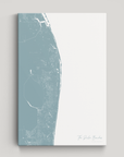 The Palm Beaches Coastal Map — Canvas Vertical, soft-blue, No Frame