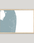 The Palm Beaches Coastal Map — Fine Art Print Horizontal, soft-blue, Oak, 10x8