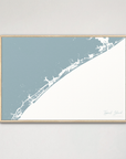 Topsail Island Coastal Map — Canvas Horizontal, soft-blue, Natural Oak