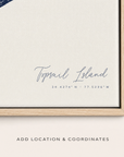 Topsail Island canvas map — location and coordinates customization