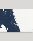 Treasure Coast Coastal Map — Canvas Horizontal, navy, No Frame