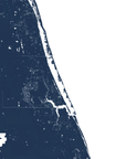 Treasure Coast Coastal Map — Fine Art Print Horizontal, navy, No Frame, 10x8