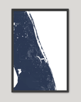 Treasure Coast Coastal Map — Fine Art Print Vertical, navy, Black Frame, 8x10