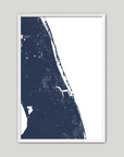 Treasure Coast Coastal Map — Fine Art Print Vertical, navy, White Frame, 8x10