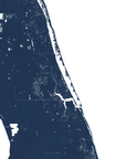 Treasure Coast Coastal Map — Fine Art Print Vertical, navy, No Frame, 8x10