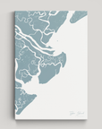 Tybee Island Coastal Map — Canvas Vertical, soft-blue, No Frame