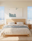 Virginia Beach soft blue horizontal wrapped canvas map in the ratio 3:2 hand mockup