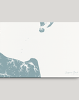 Virginia Beach Coastal Map — Canvas Horizontal, soft-blue, No Frame