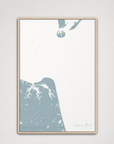 Virginia Beach Coastal Map — Canvas Vertical — soft-blue, Light Wood