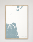 Virginia Beach Coastal Map — Canvas Vertical, soft-blue, Natural Oak