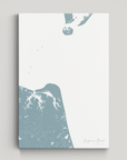 Virginia Beach Coastal Map — Canvas Vertical, soft-blue, No Frame