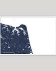 Virginia Beach Coastal Map — Fine Art Print Horizontal, navy, White Frame, 10x8