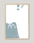 Virginia Beach Coastal Map — Fine Art Print Vertical, soft-blue, Oak, 8x10