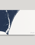 Wilmington Coastal Map — Canvas Horizontal, navy, No Frame