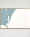 Wilmington Coastal Map — Canvas Horizontal, soft-blue, Natural Oak