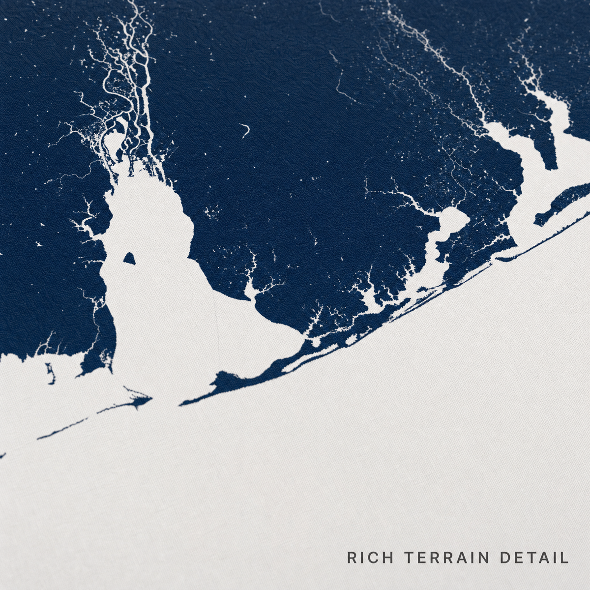 Alabama Gulf Coast canvas map — rich terrain detail