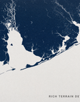 Alabama Gulf Coast canvas map — rich terrain detail