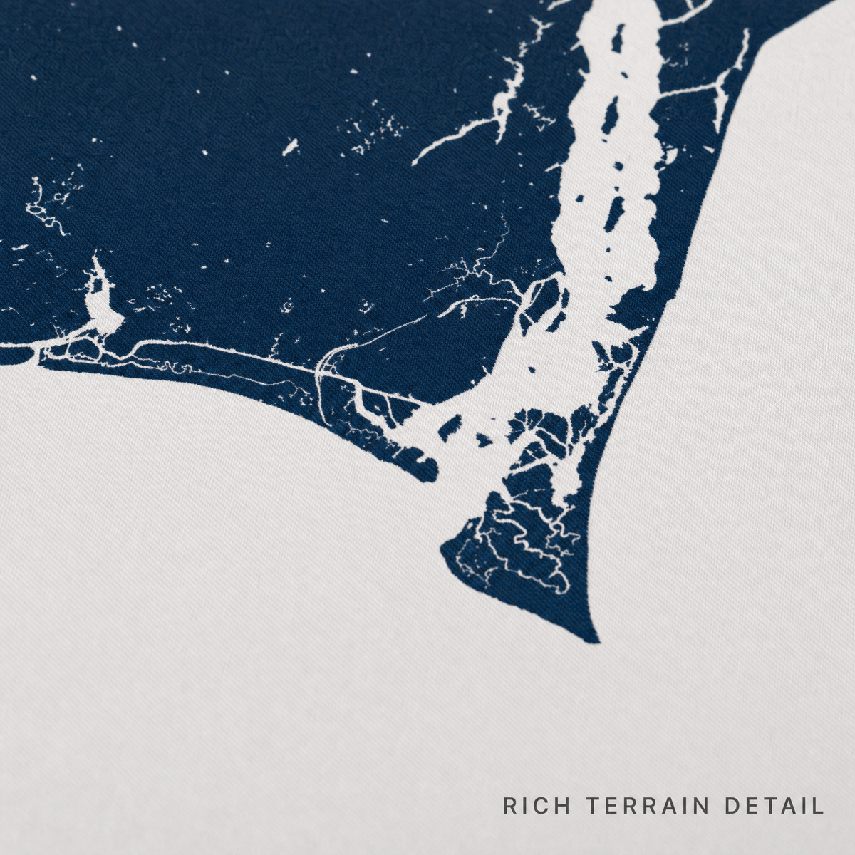 Bald Head Island canvas map — rich terrain detail