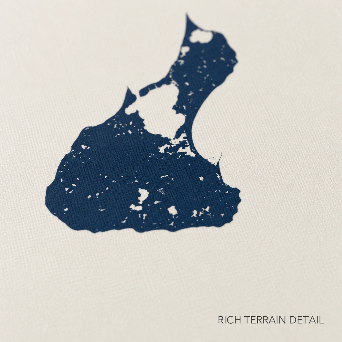 Block Island canvas map — rich terrain detail