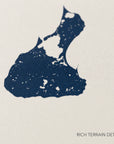 Block Island canvas map — rich terrain detail