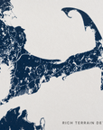 Cape Cod canvas map — rich terrain detail