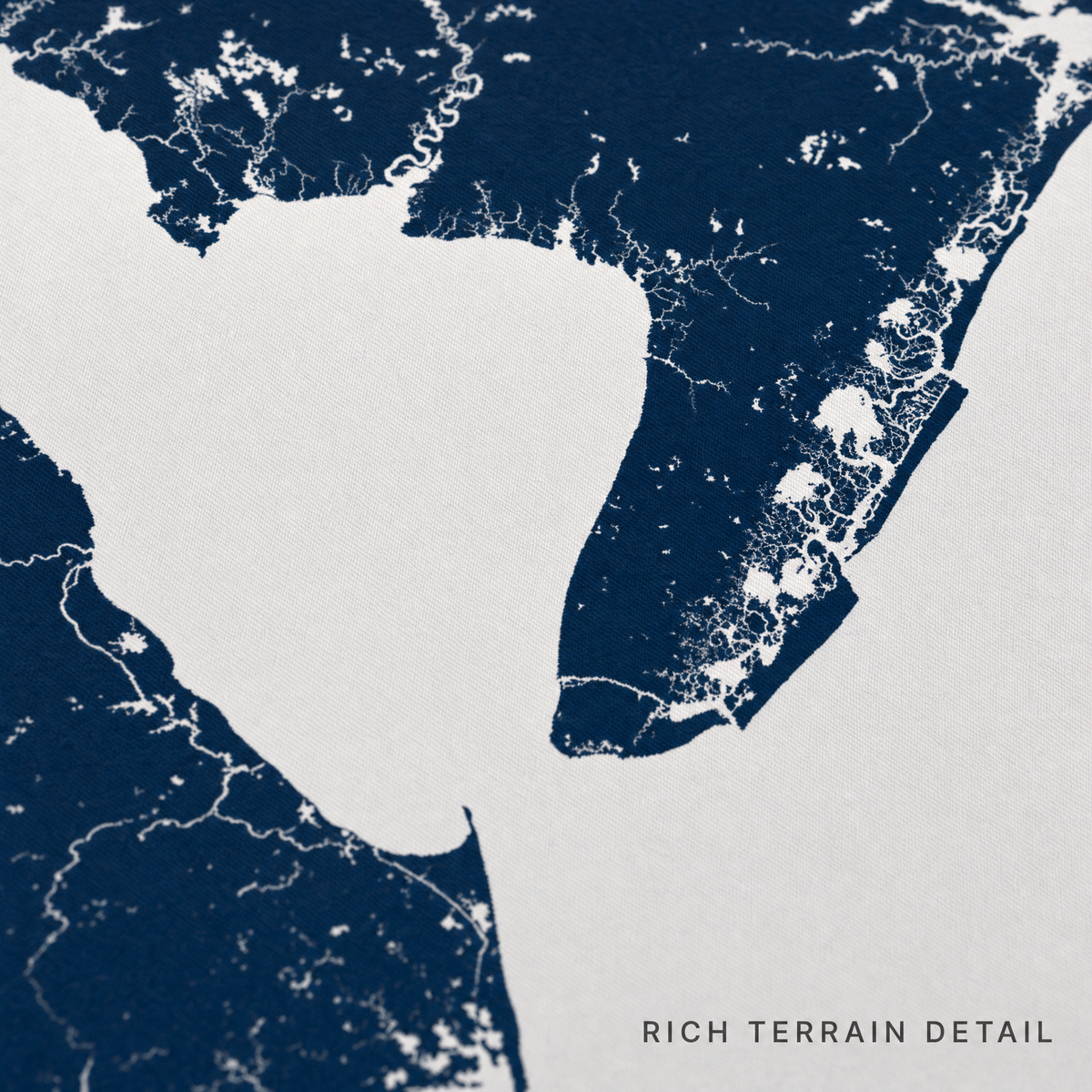 Cape May canvas map — rich terrain detail