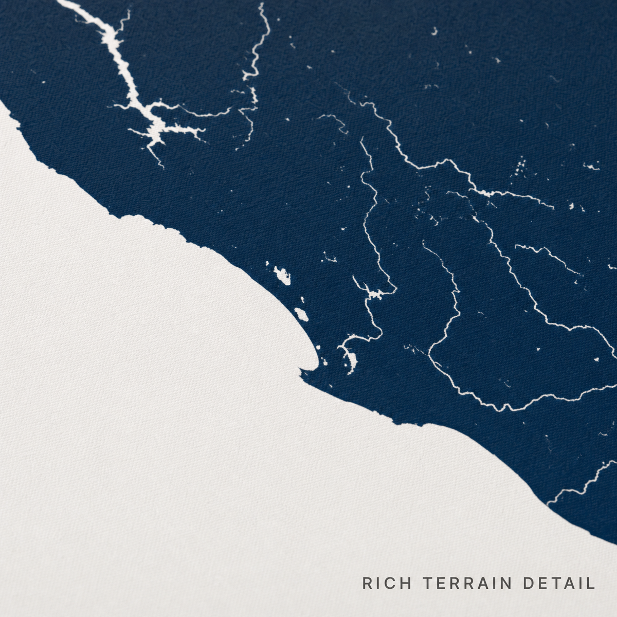 Central California Coast canvas map — rich terrain detail