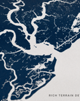 Charleston canvas map — rich terrain detail