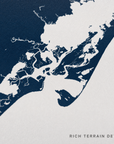 Chincoteague Island canvas map — rich terrain detail