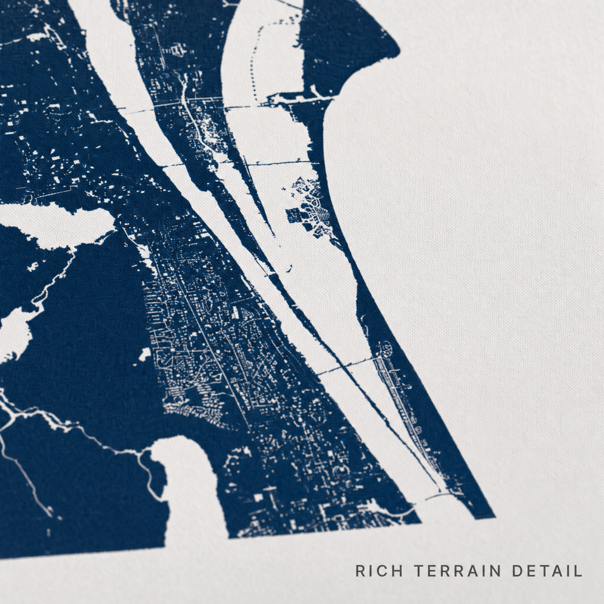 Cocoa Beach canvas map — rich terrain detail