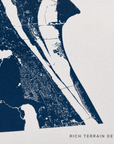 Cocoa Beach canvas map — rich terrain detail
