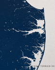 Delaware Beaches canvas map — rich terrain detail