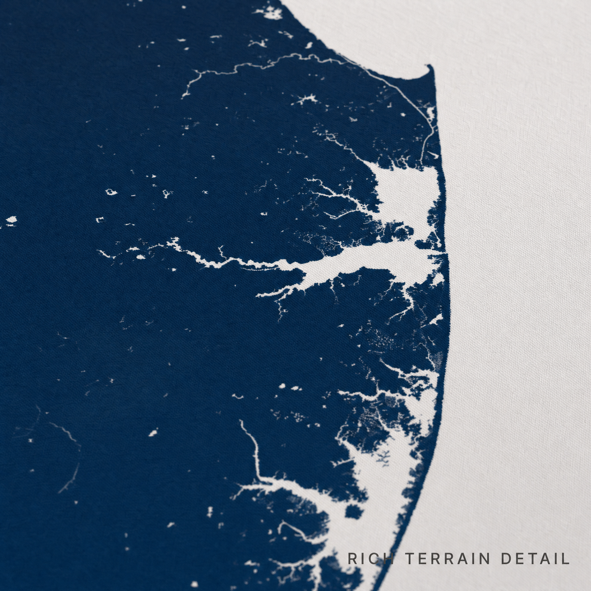 Delaware Beaches canvas map — rich terrain detail
