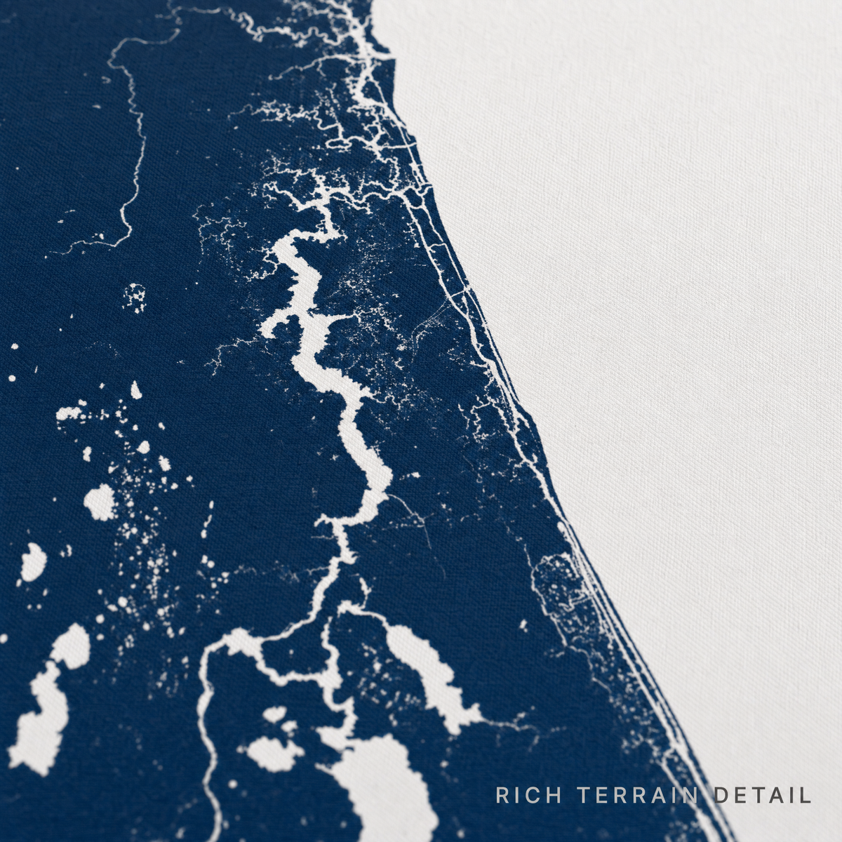 First Coast / Northeast Florida canvas map — rich terrain detail