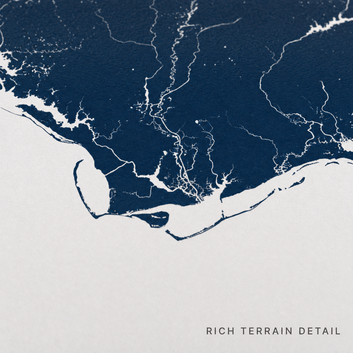 Forgotten Coast canvas map — rich terrain detail