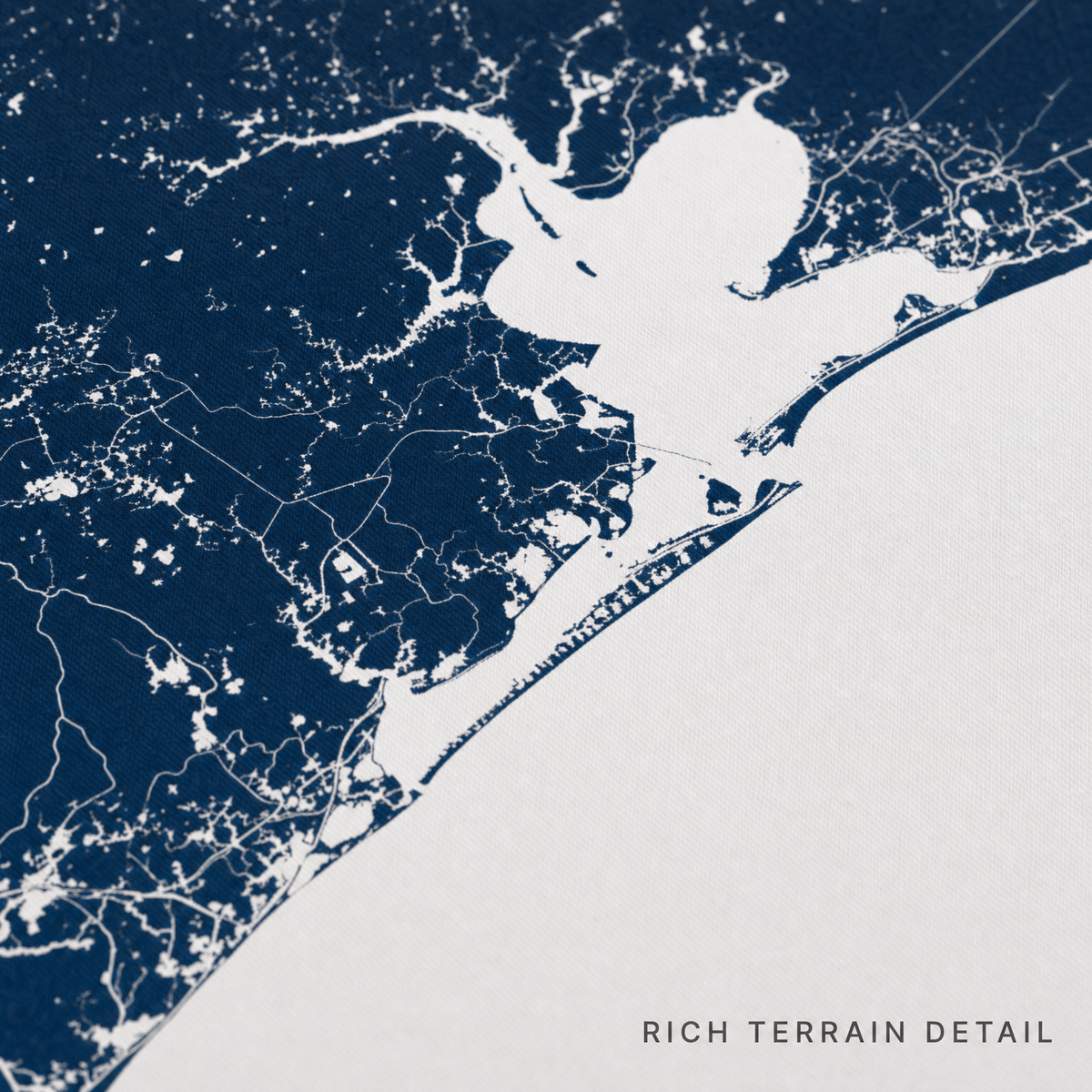 Galveston canvas map — rich terrain detail
