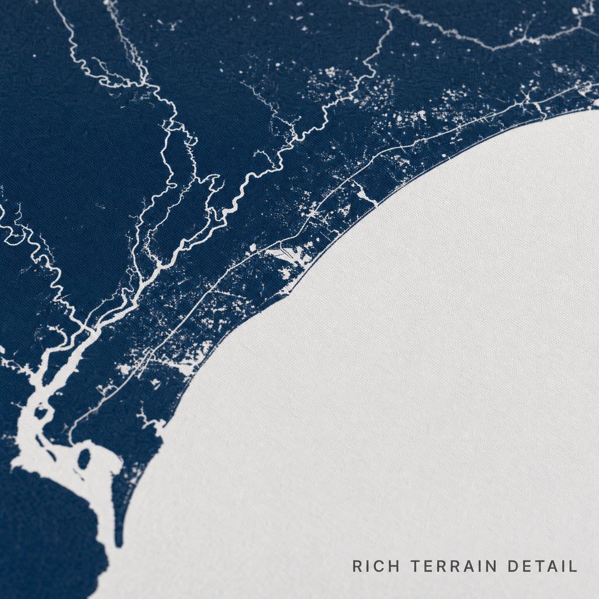 Grand Strand canvas map — rich terrain detail