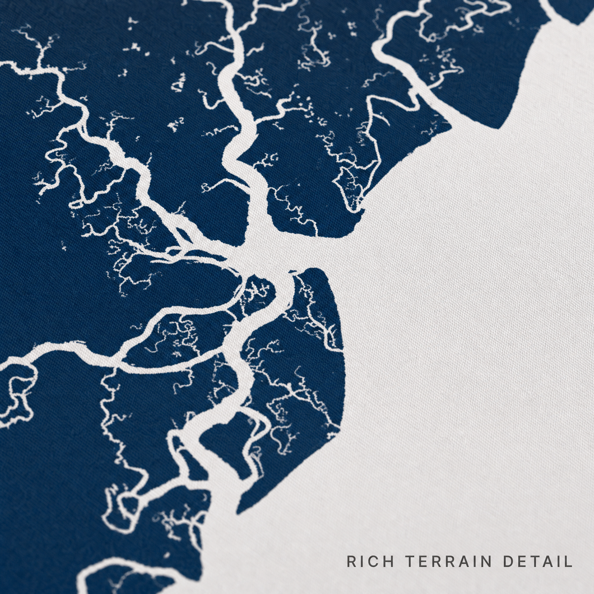 Jekyll Island canvas map — rich terrain detail