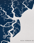 Jekyll Island canvas map — rich terrain detail