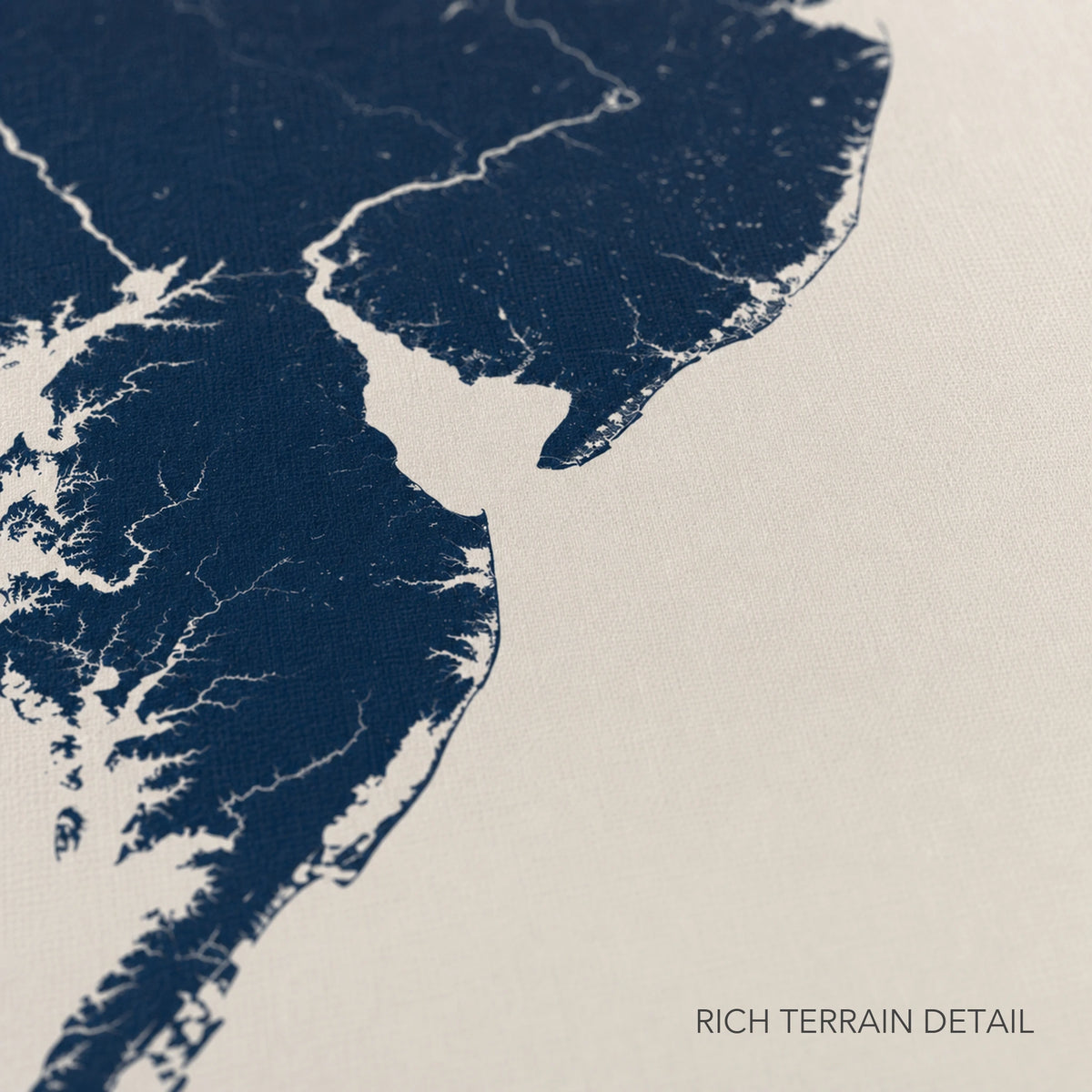 Jersey Shore canvas map — rich terrain detail