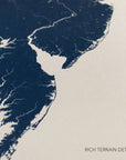 Jersey Shore canvas map — rich terrain detail