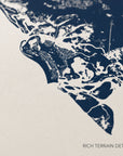 Marco Island canvas map — rich terrain detail