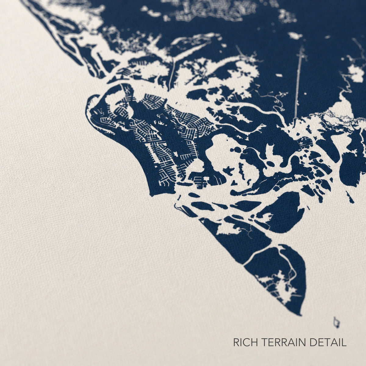 Marco Island canvas map — rich terrain detail