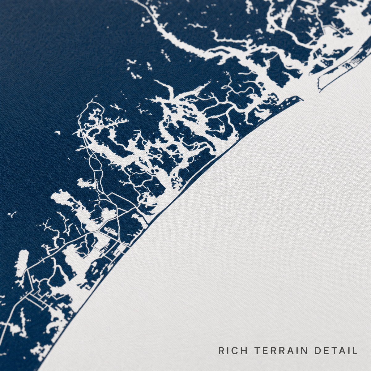 Myrtle Beach canvas map — rich terrain detail