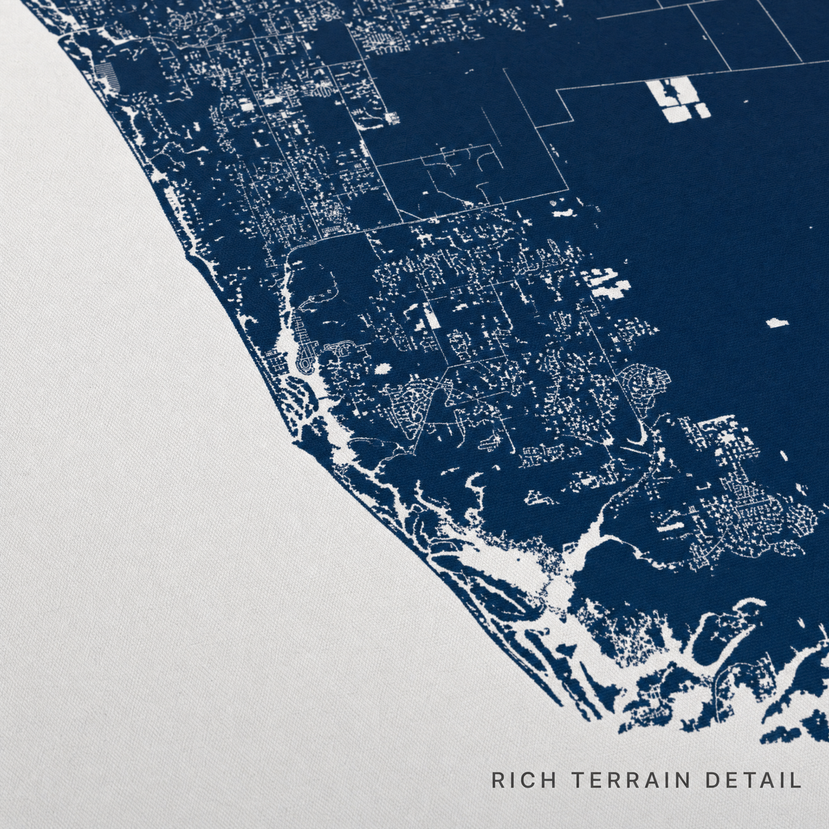 Naples canvas map — rich terrain detail
