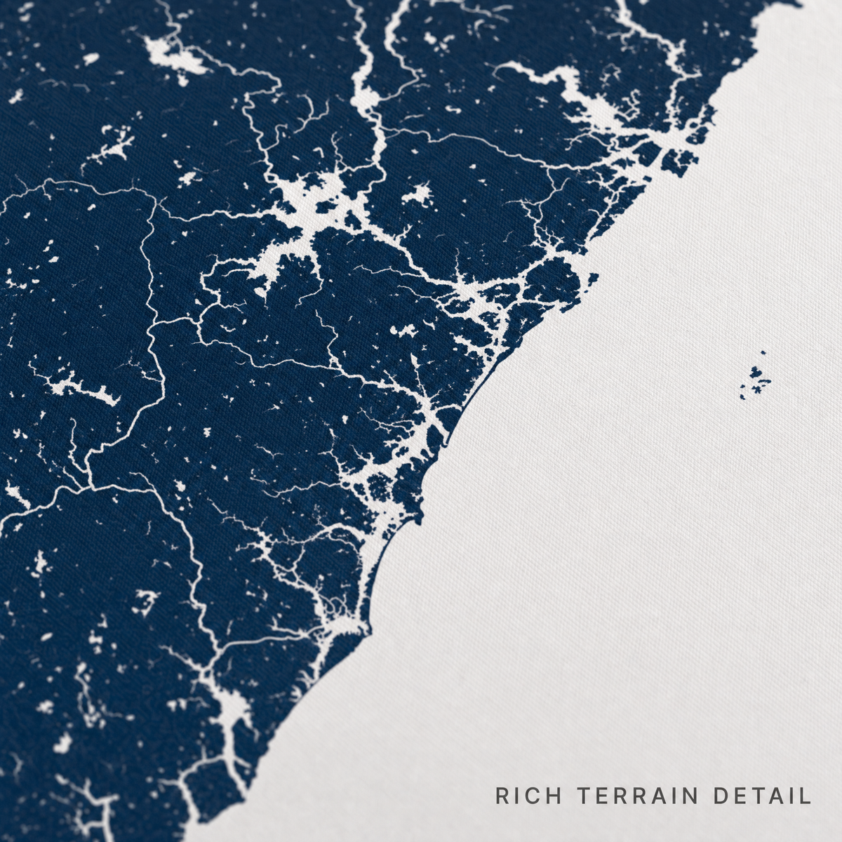New Hampshire Coast canvas map — rich terrain detail