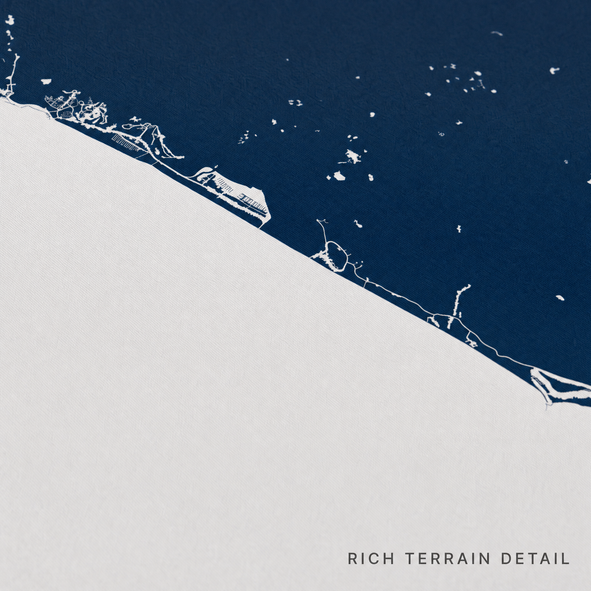 Newport Beach canvas map — rich terrain detail