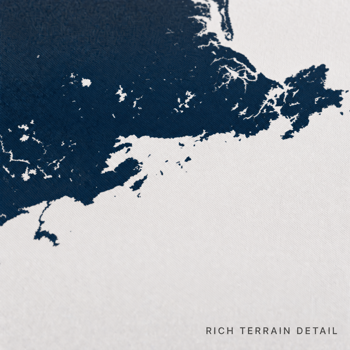 North Shore Massachusetts canvas map — rich terrain detail