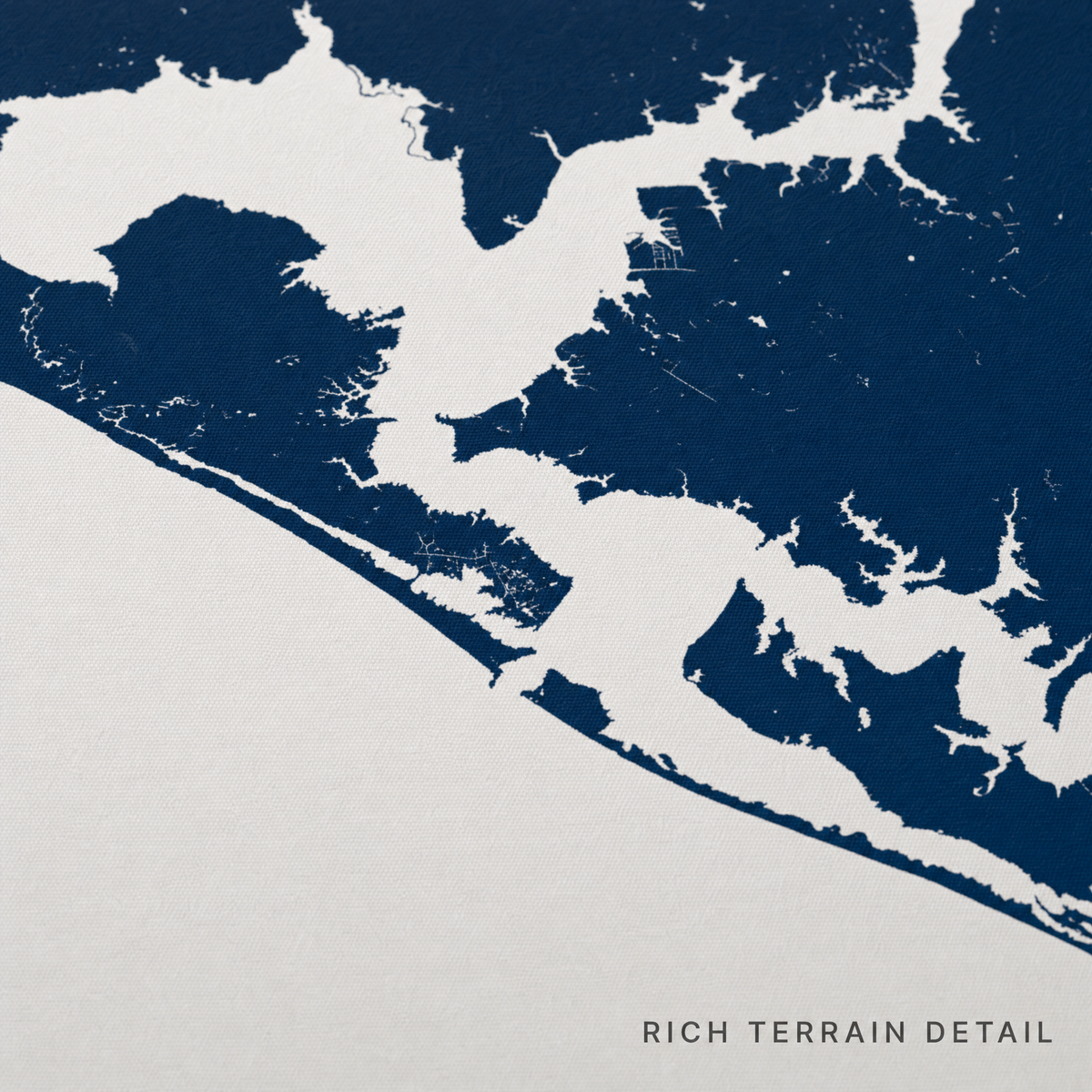 Panama City Beach canvas map — rich terrain detail