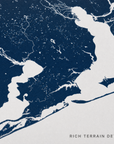 Pensacola canvas map — rich terrain detail